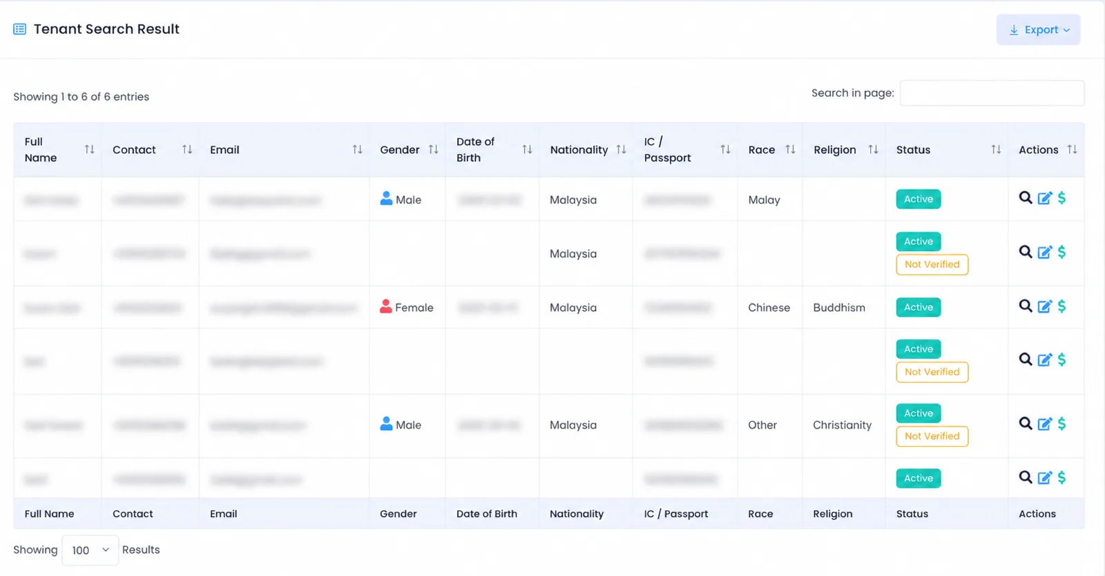 features e agreement tenant search