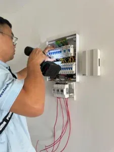A smart meter reading being checked after commissioning.